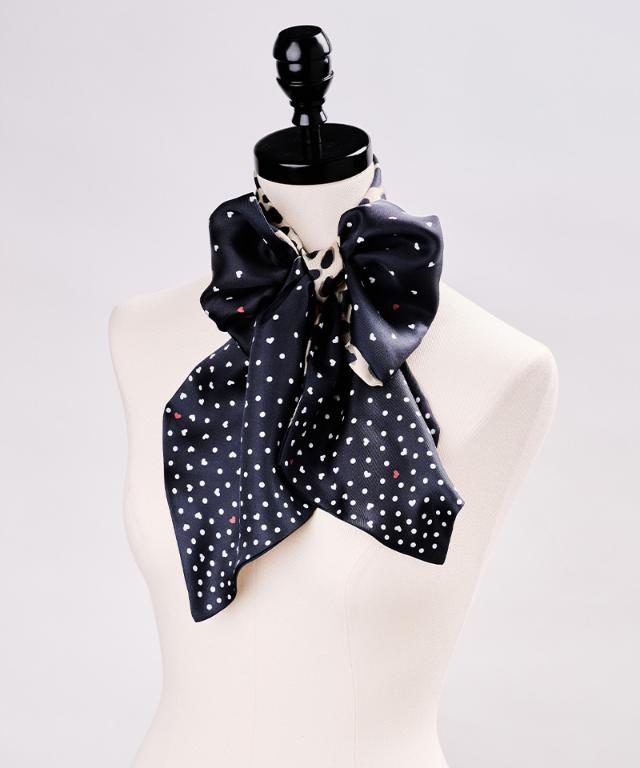 日本製ドットレオパード剣先スカーフ_smr25aw-sf16