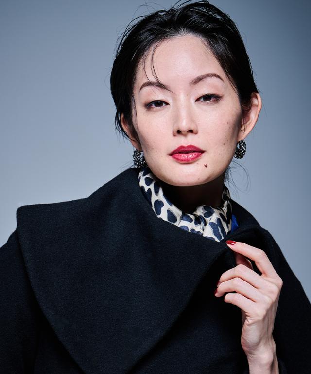 日本製ドットレオパード剣先スカーフ_smr25aw-sf16