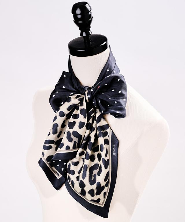 日本製ドットレオパード剣先スカーフ_smr25aw-sf16
