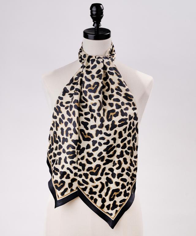 日本製ドットレオパード剣先スカーフ_smr25aw-sf16