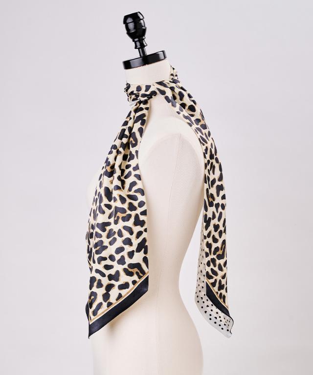 日本製ドットレオパード剣先スカーフ_smr25aw-sf16