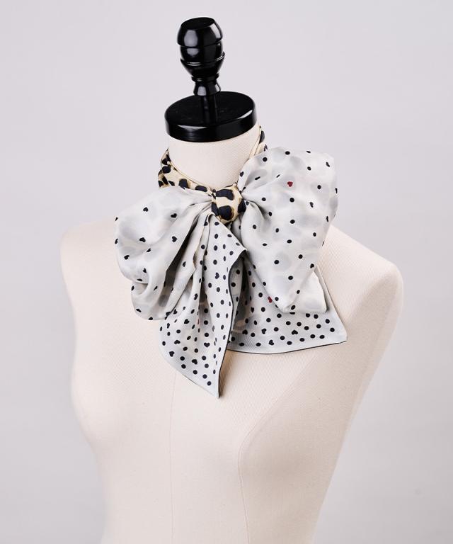 日本製ドットレオパード剣先スカーフ_smr25aw-sf16