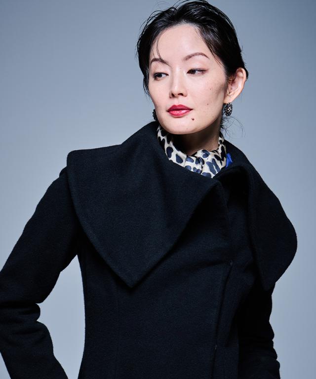 日本製ドットレオパード剣先スカーフ_smr25aw-sf16