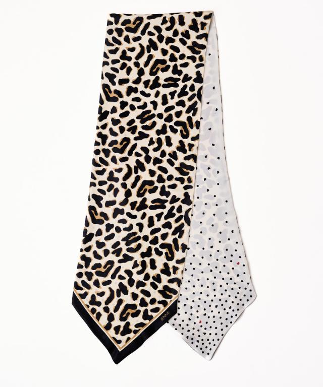 日本製ドットレオパード剣先スカーフ_smr25aw-sf16