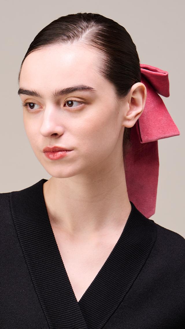 日本製別珍リボンヘアーゴム