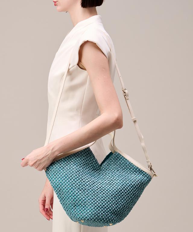 機能性イタリア素材サマーミディアムメッシュバッグ（ショルダー付）_smr26ss-bag04