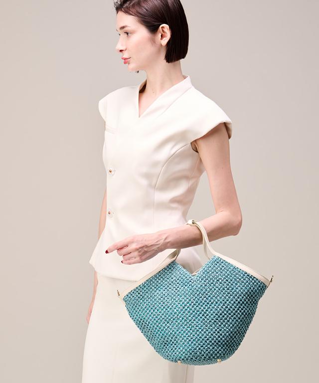 機能性イタリア素材サマーミディアムメッシュバッグ（ショルダー付）_smr26ss-bag04