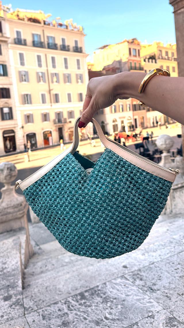 機能性イタリア素材サマーメッシュミニバッグ（ショルダー付）