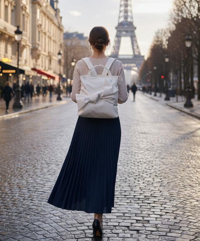 ２WAYリボンリュック・ホワイト（撥水生地）_smr26ss-bag18