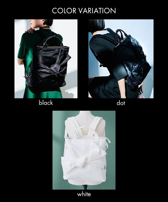 ２WAYリボンリュック・ホワイト（撥水生地）_smr26ss-bag18
