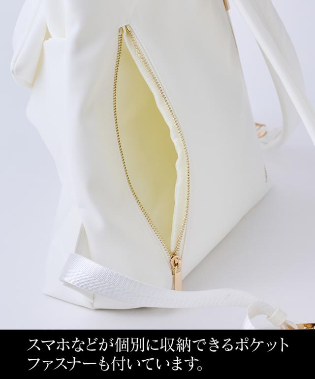 ２WAYリボンリュック・ホワイト（撥水生地）_smr26ss-bag18