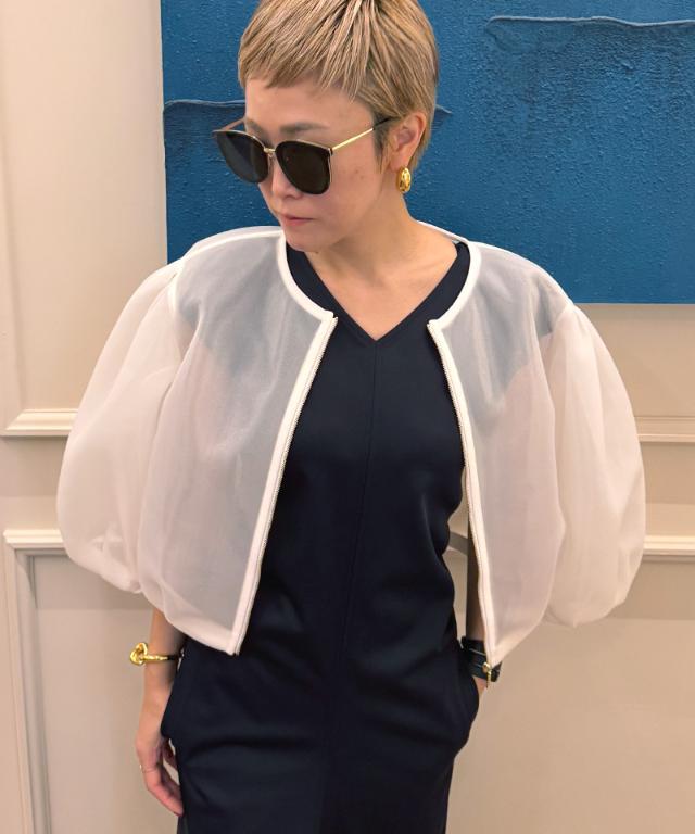 シアー立体ブルゾン（日本生地）_smr26ss-jk51