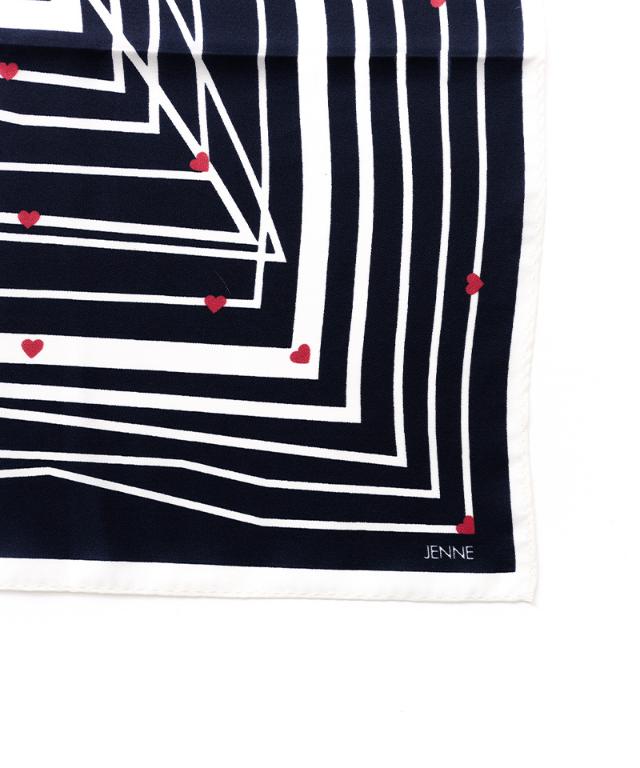 日本製ストライプハートシルクスカーフ_smr26ss-sf13