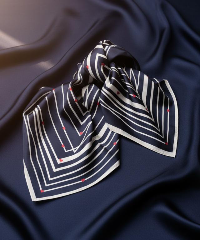 日本製ストライプハートシルクスカーフ_smr26ss-sf13