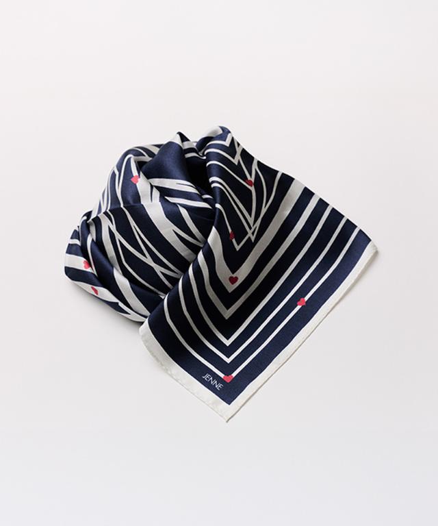 日本製ストライプハートシルクスカーフ_smr26ss-sf13