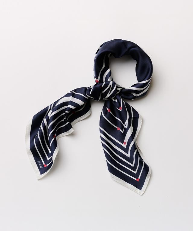 日本製ストライプハートシルクスカーフ_smr26ss-sf13
