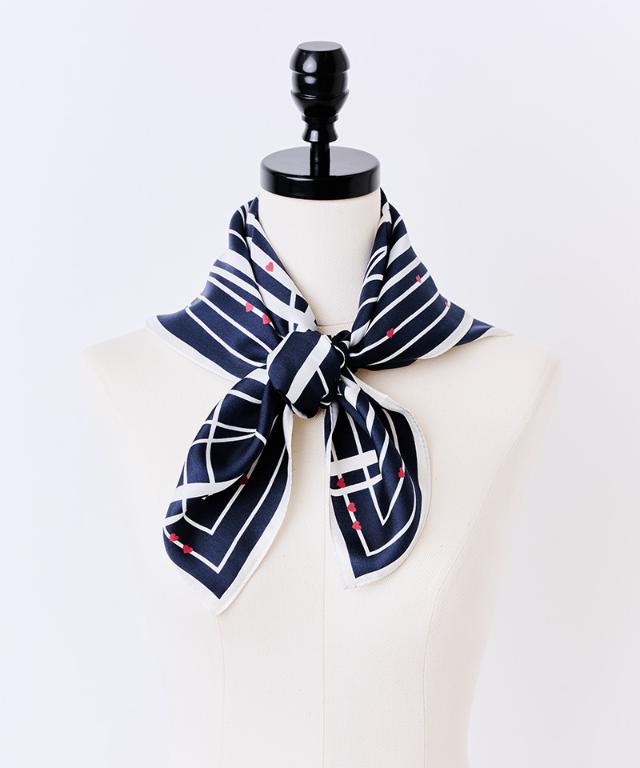 日本製ストライプハートシルクスカーフ_smr26ss-sf13