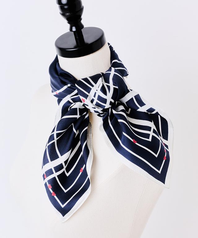 日本製ストライプハートシルクスカーフ_smr26ss-sf13