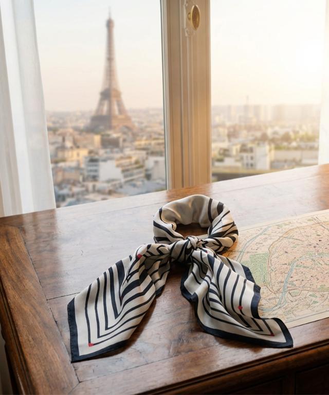 日本製ストライプハートシルクスカーフ_smr26ss-sf13