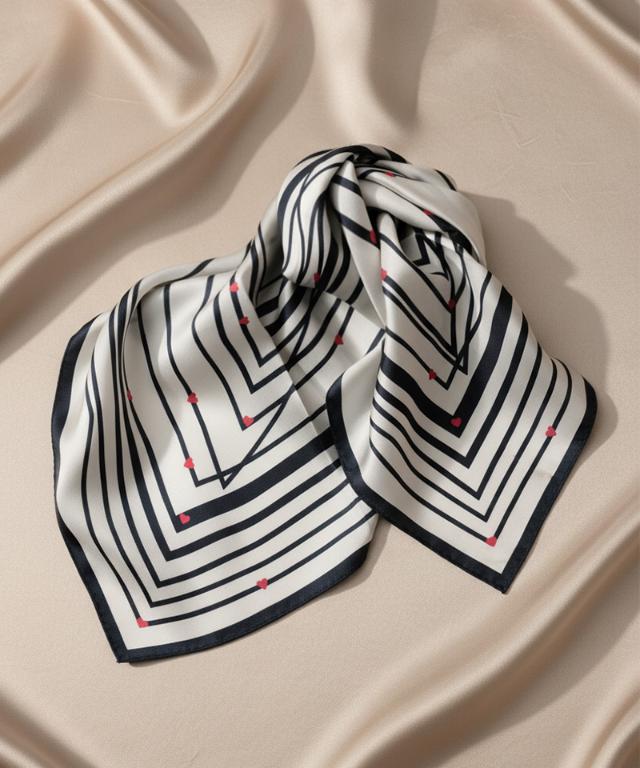 日本製ストライプハートシルクスカーフ｜JENNE(ジェンヌ)公式通販
