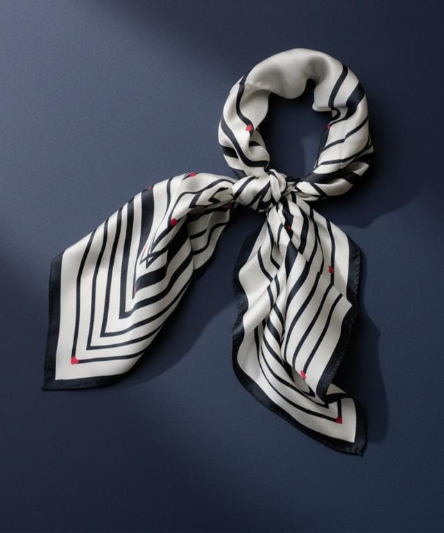 日本製ストライプハートシルクスカーフ_smr26ss-sf13