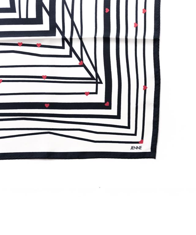 日本製ストライプハートシルクスカーフ_smr26ss-sf13