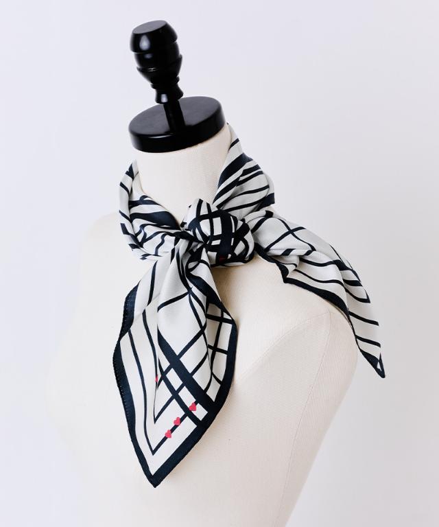 日本製ストライプハートシルクスカーフ｜JENNE(ジェンヌ)公式通販