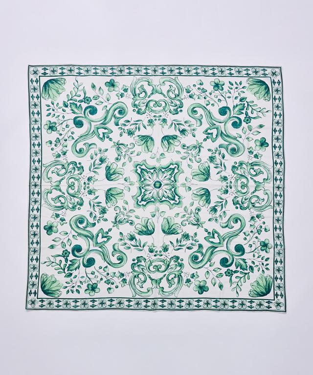 日本製ブルーアラベスクシルクコットンスカーフ_smr26ss-sf14