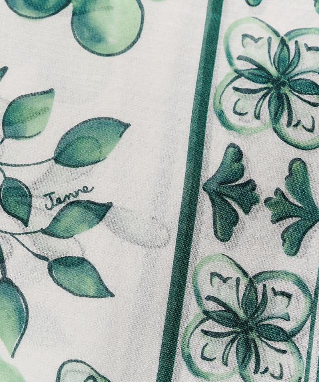 日本製ブルーアラベスクシルクコットンスカーフ_smr26ss-sf14