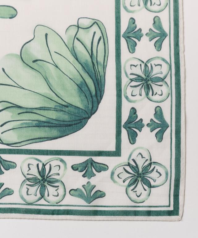 日本製ブルーアラベスクシルクコットンスカーフ_smr26ss-sf14