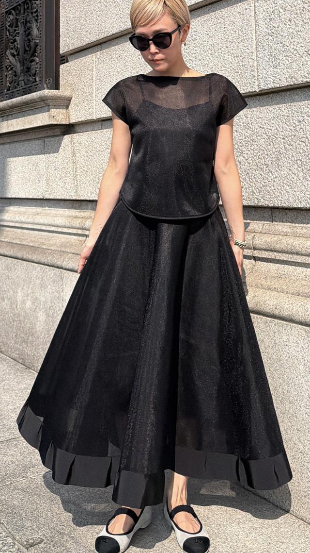 シアー立体スカート（日本生地）