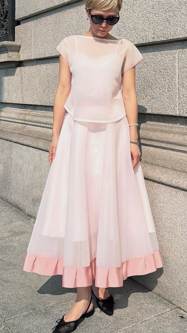 シアー立体スカート（日本生地）