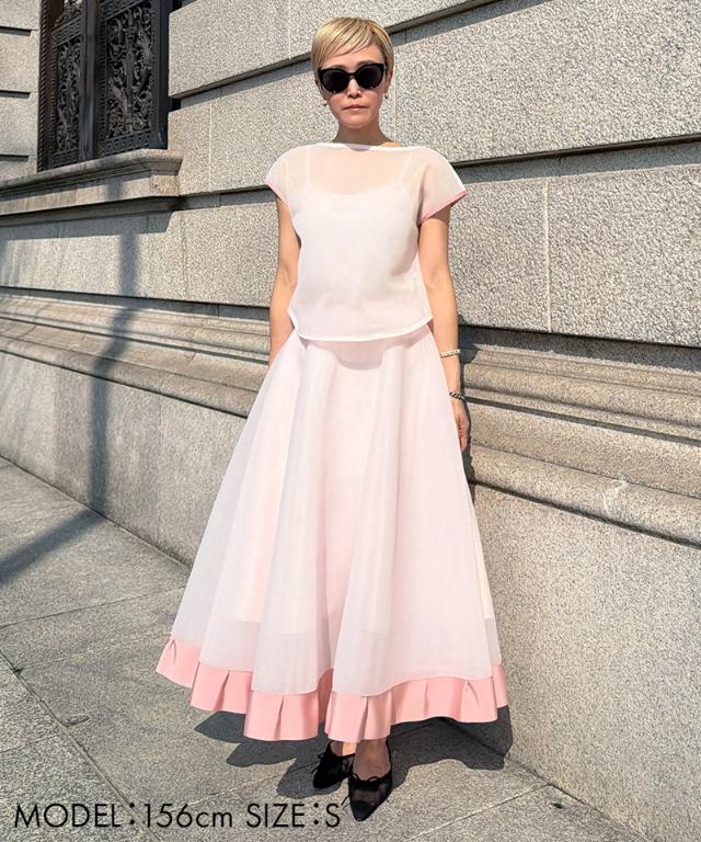 シアー立体スカート（日本生地）_smr26ss-sk52