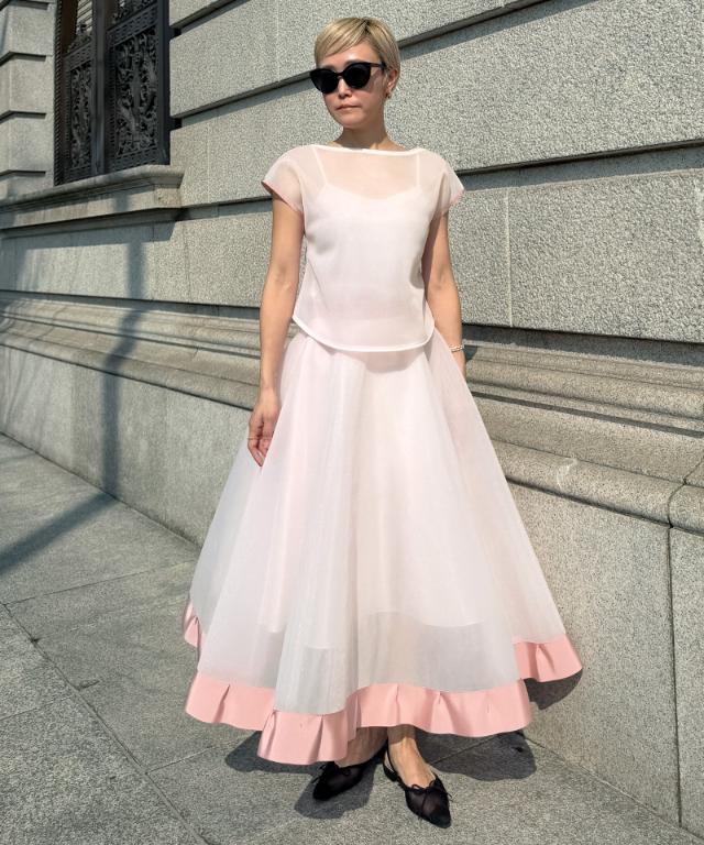 シアー立体スカート（日本生地）_smr26ss-sk52