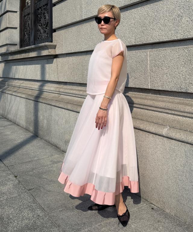 シアー立体スカート（日本生地）_smr26ss-sk52