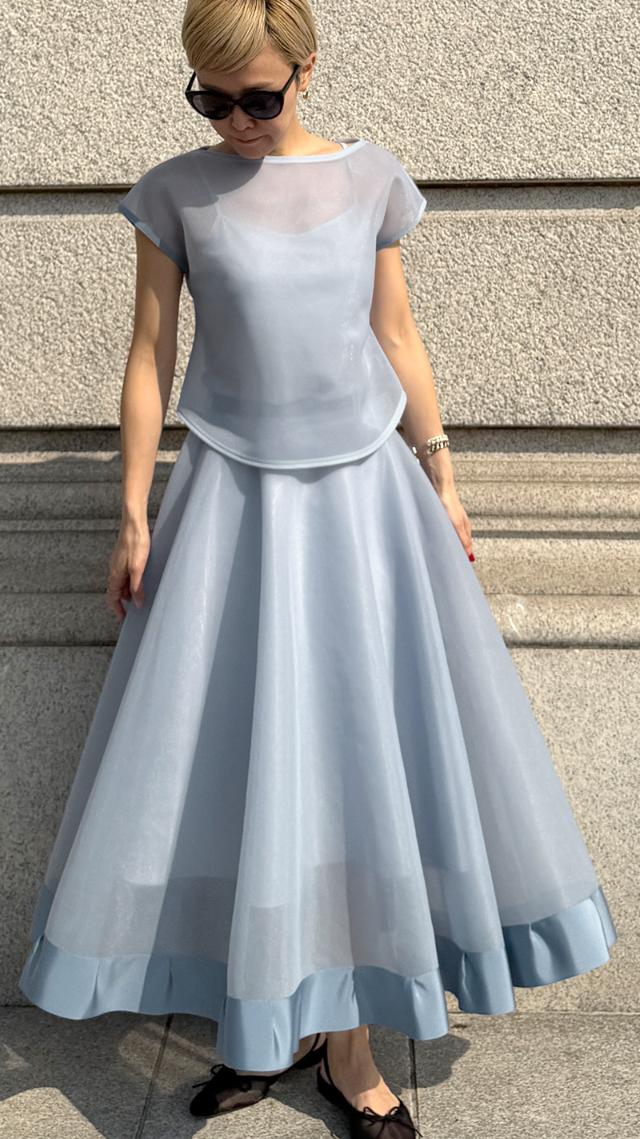 シアー立体スカート（日本生地）