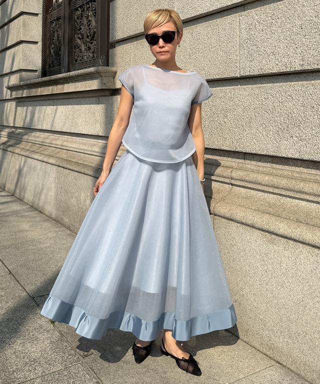 シアー立体スカート（日本生地）_smr26ss-sk52