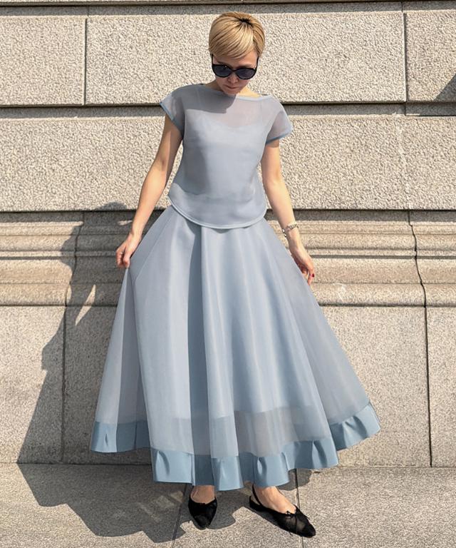 シアー立体スカート（日本生地）_smr26ss-sk52