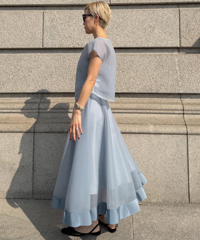 シアー立体スカート（日本生地）_smr26ss-sk52