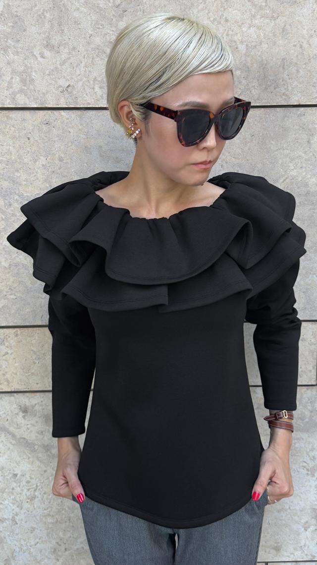 日本製ギャザーフリルトレーナー