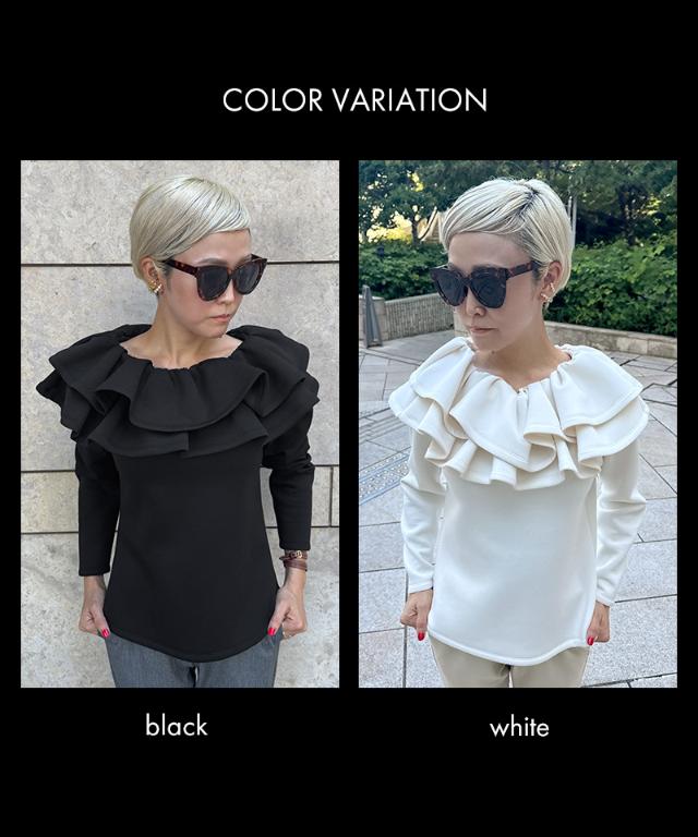 日本製ギャザーフリルトレーナー_sty25aw-bl17