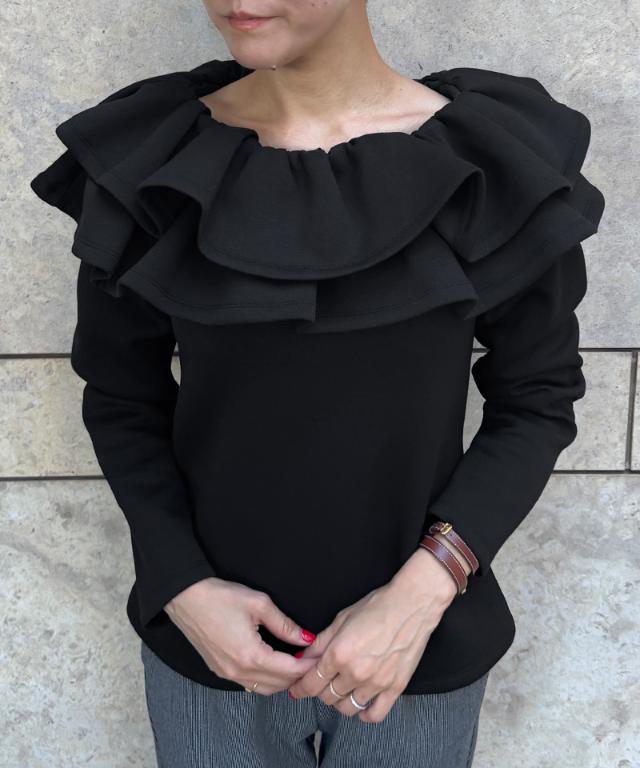 日本製ギャザーフリルトレーナー_sty25aw-bl17