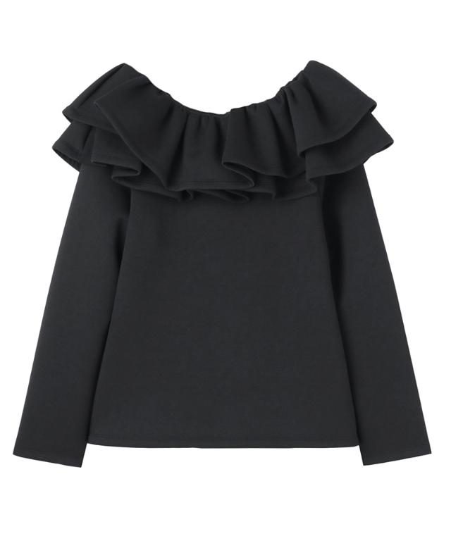 日本製ギャザーフリルトレーナー_sty25aw-bl17