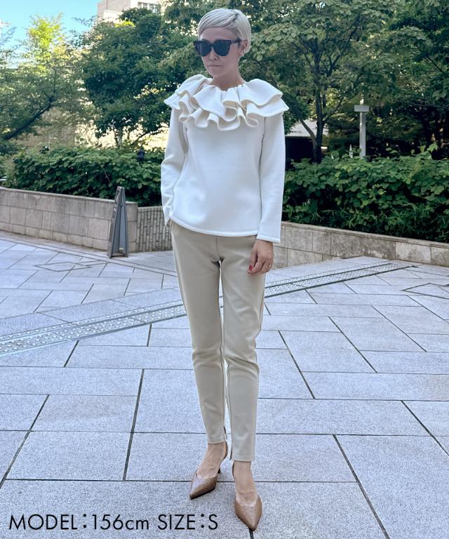 日本製ギャザーフリルトレーナー_sty25aw-bl17