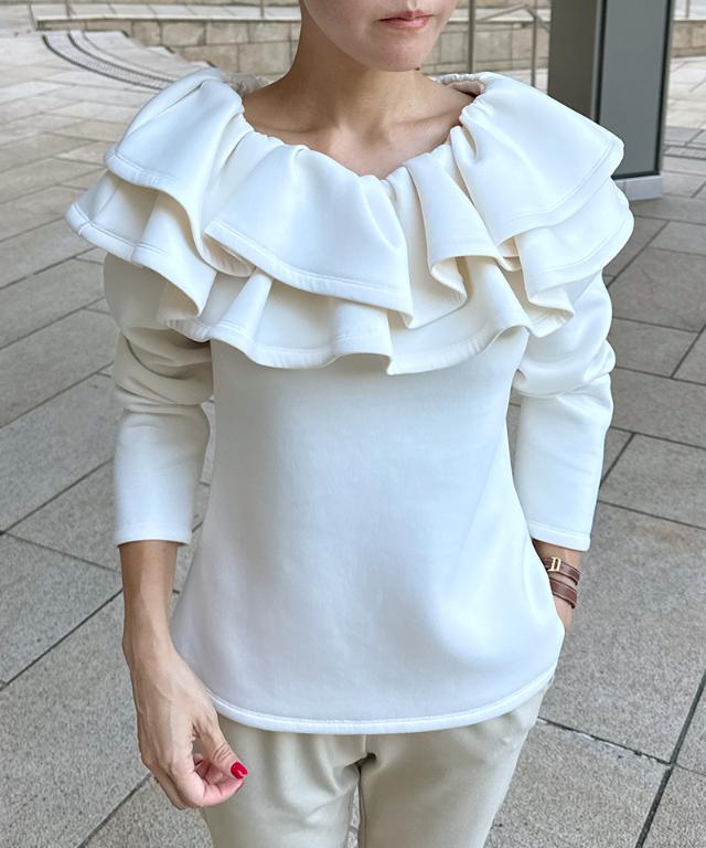 日本製ギャザーフリルトレーナー_sty25aw-bl17