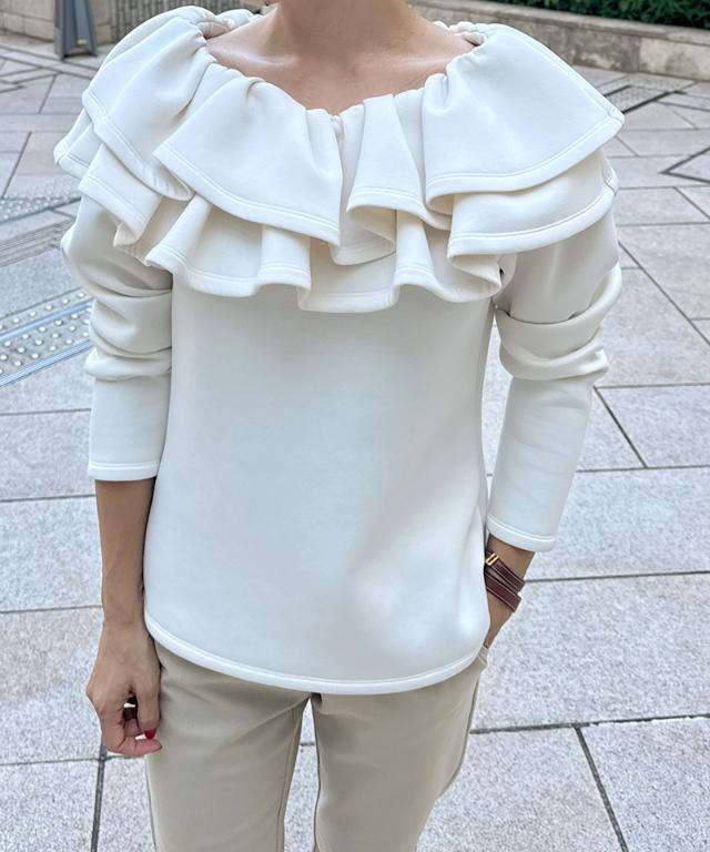 日本製ギャザーフリルトレーナー_sty25aw-bl17