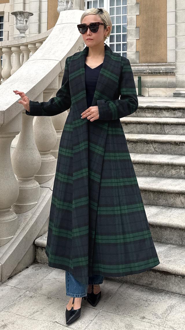 ウールブラックウォッチコート