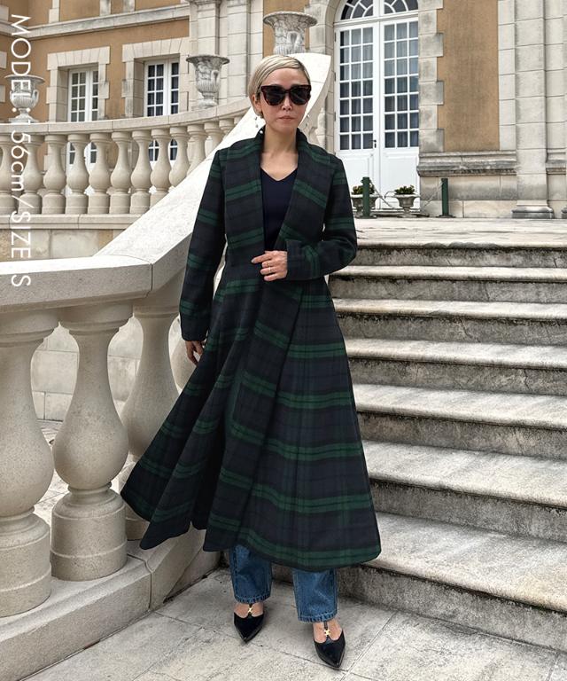 ウールブラックウォッチコート_sty25aw-co01