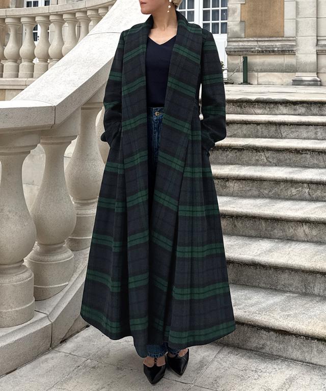 ウールブラックウォッチコート_sty25aw-co01