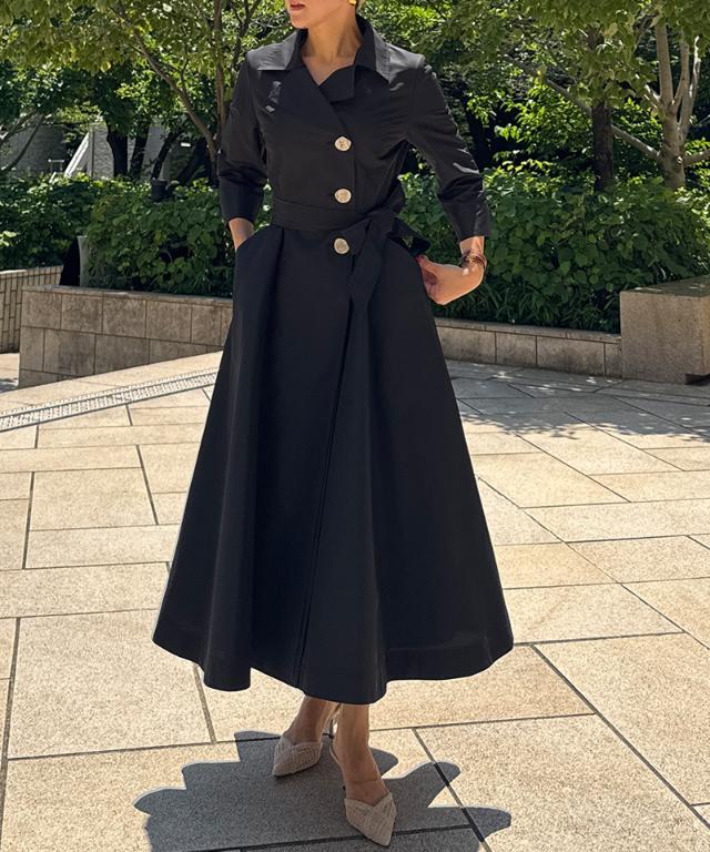 トレンチワンピースコート(撥水機能生地)_sty25aw-co03